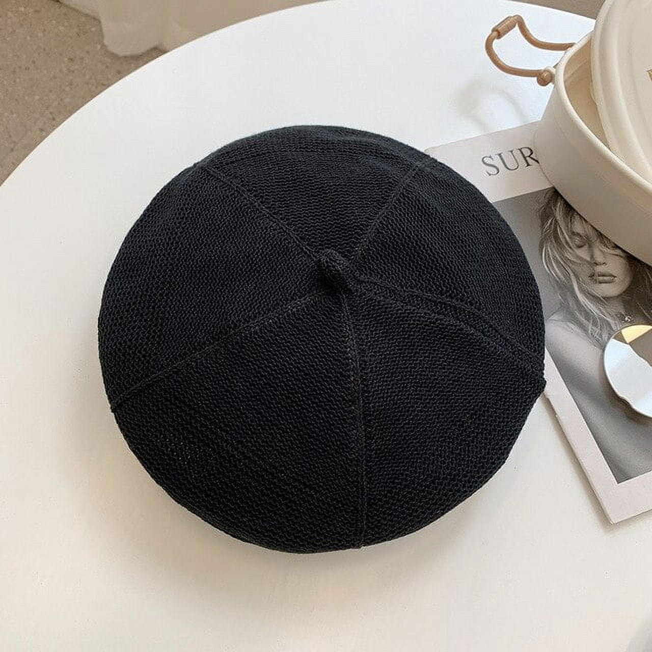 Mini Beret CoCopeanut Winter Women's Plain Color Knit Beret Hat Ladies French ...