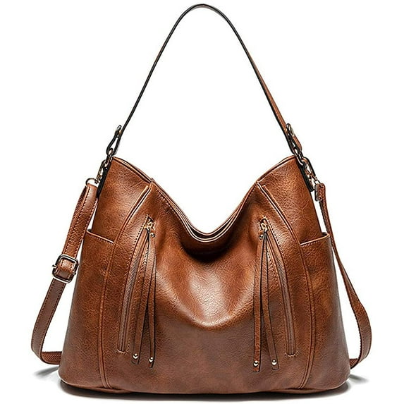 CoCopeanut Women’s PU Soft Leather Handbag Designer Tassel Shoulder Tote Bag Top Handle Bags