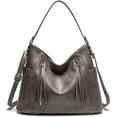 thumbnail image 1 of CoCopeanut Women’s PU Soft Leather Handbag Designer Tassel Shoulder Tote Bag Top Handle Bags, 1 of 7