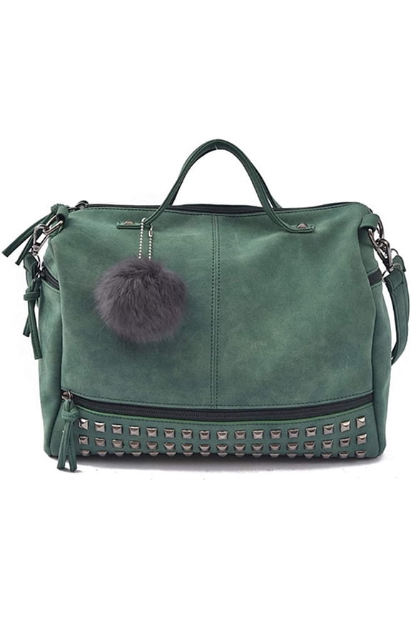 Womens Studded Tote Handbags Top Punk Casual Shoulder Bags Hobo Rocker Satchel Purse