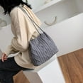 thumbnail image 1 of CoCopeanut Wool Knitted Women's Shoulder Bag Designer Woven Striped Handbag Fashion Armpit Bag Buckle Bucket Female Tote Bags Shopping Bags, 1 of 6