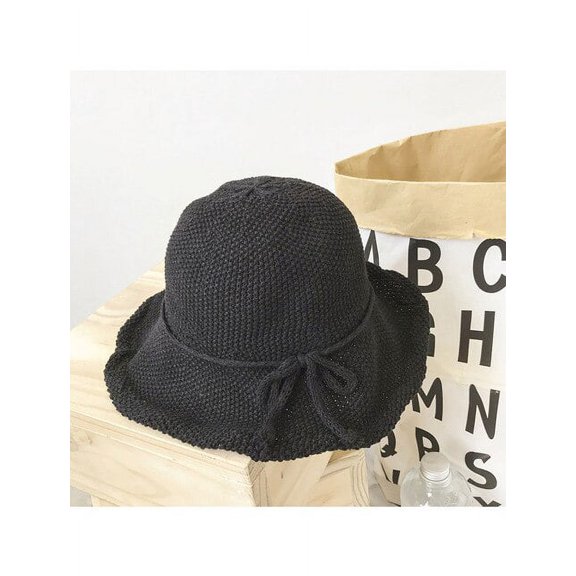 CoCopeanut new Linen Braided Fisherman Cap Streamers Bows Decorative Bucket Hat For Women UV Protection Panama Sun Caps Vacation Beach Hats