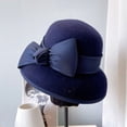thumbnail image 1 of CoCopeaunt Australian Wool Autumn And Winter Fine Felt Hat Hepburn Wind Big Bow Lamp Shade Top Hat Renaissance Big Pot Hat, 1 of 6