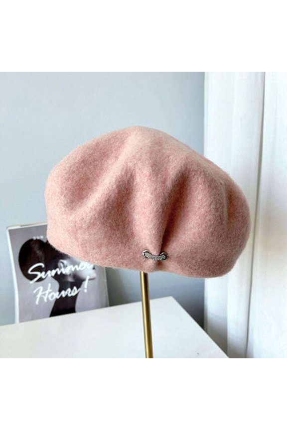 Australian Wool Beret Women Warm In Autumn And Winter Painter’s Cap Art Drape Knit Air Hostess Hat Fashion