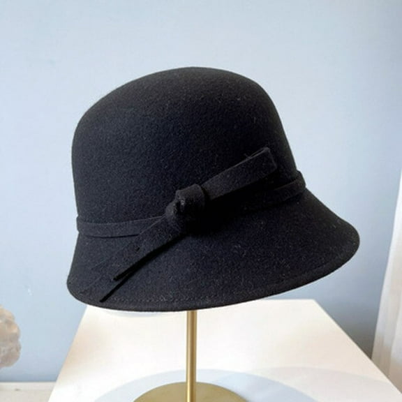 CoCopeaunt Australian Wool Felt Hat Autumn And Winter European And American Retro Lady Hat Art Bow Basin Hat Fashion