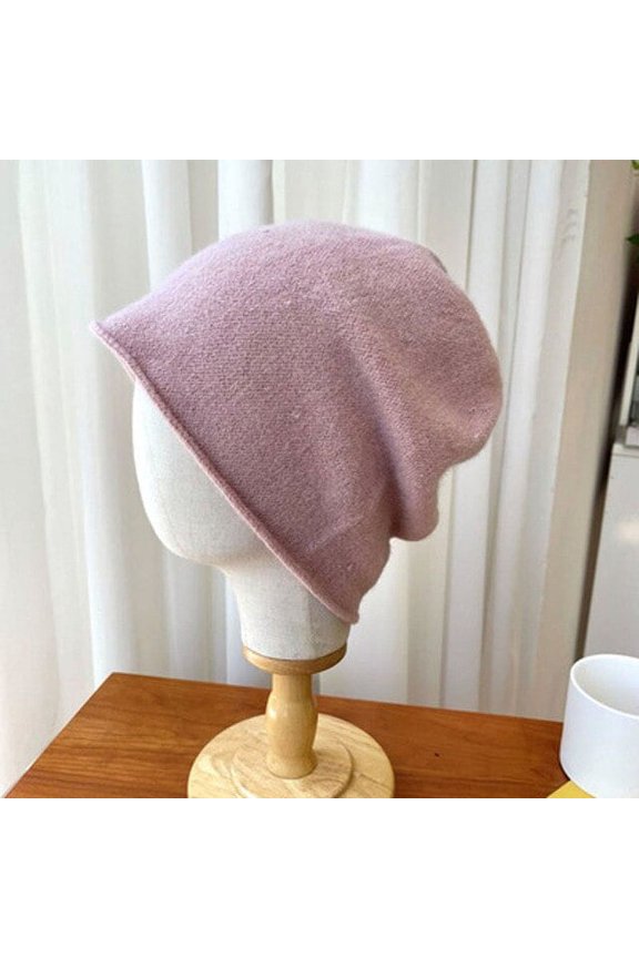 Autumn And Winter Pile Caps With Rolled Edges,Women With Korean Version Of Fashion Loose Thin Cold Cap, Baotou Knitting Wool Cap