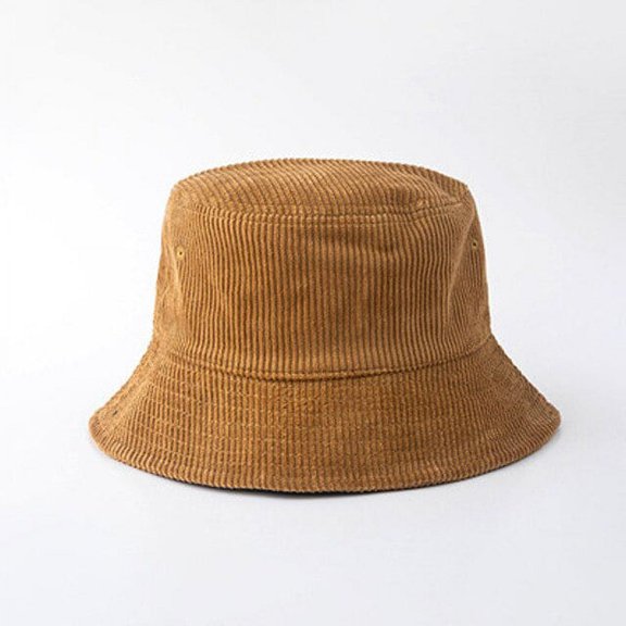 CoCopeaunt Autumn And Winter Pure Color Fishermans Hat, Men And Women Couples Corduroy Warm Basin Hat Street Sun Hat