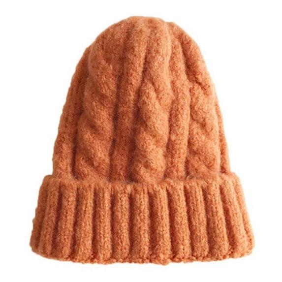 CoCopeaunt Autumn And Winter Pure Color Simple Knitting Warm Men And Women Pullover Cap, Thick Elastic Twist Wool Cap