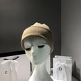 thumbnail image 1 of CoCopeaunt Autumn And Winter Thick Pure Color Heaps Wool Hat, Rolled Edge Leisure Street Warm Light Board Knitting Hat, 1 of 6