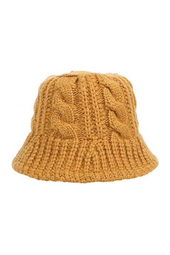 Autumn And Winter Women’S Retro Knit Hemp Flowerpot Cap, Coarse Wool Warm Fisherman Cap