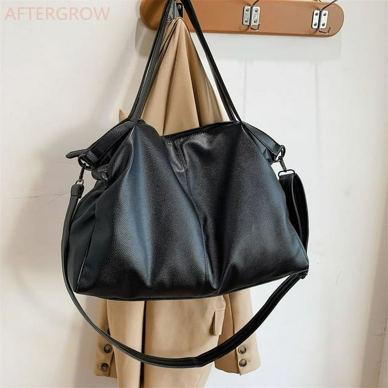 Soft leather black tote bag shop