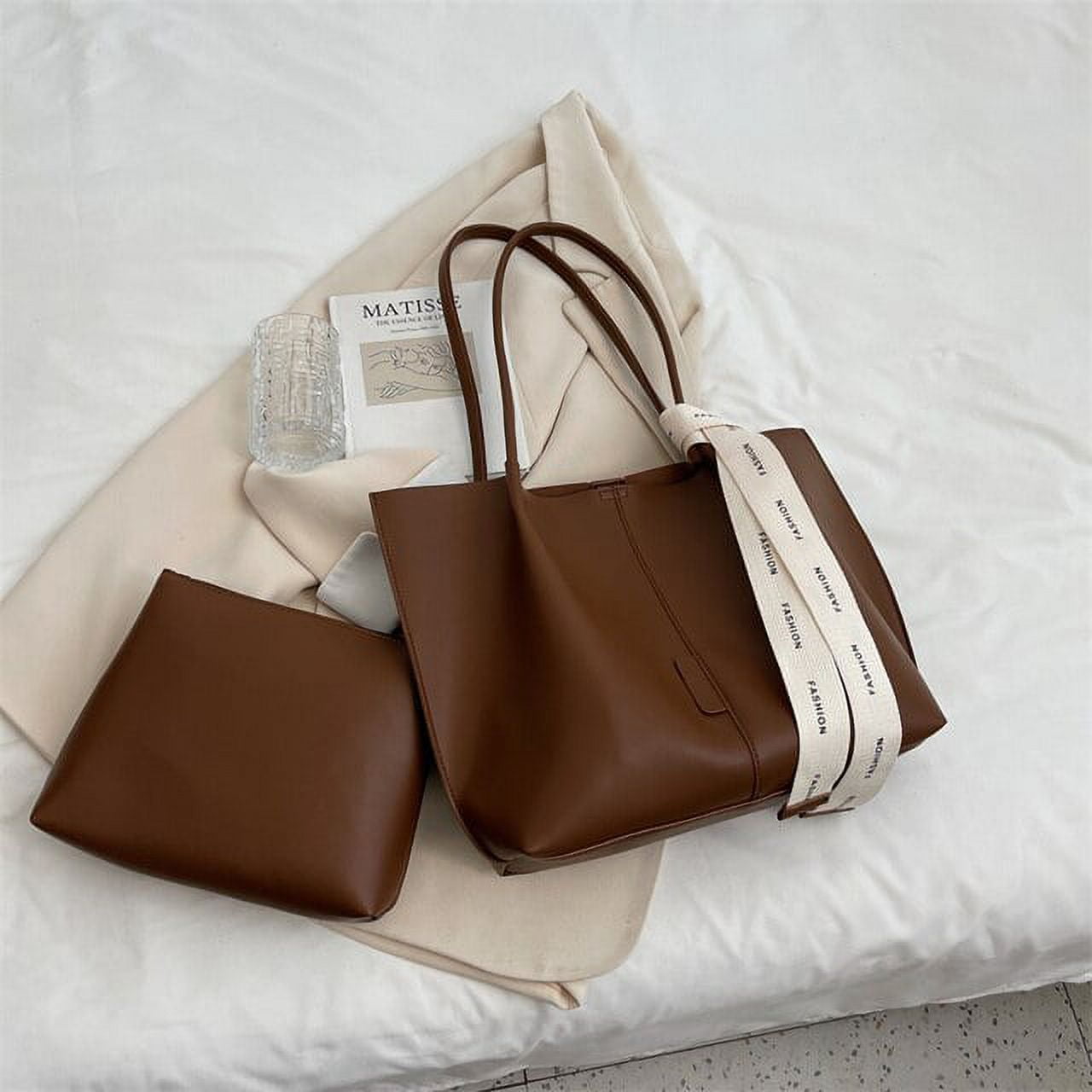 CoCopeaunt Big Leather Shoulder Bags Womens Brand Handbag Capacity Vintage Tote  Bag Travel Hand Bag Lady Solid Color Shopper Bag 