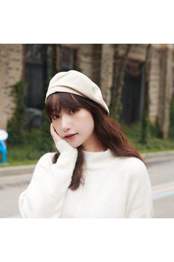 Black Octagonal Beret Woman Summer Thin Vintage British Painters Bud Hat