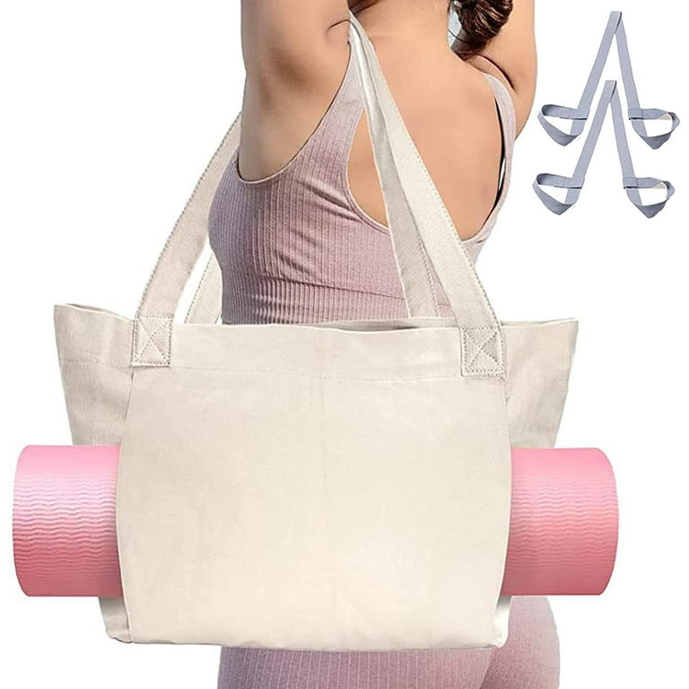 CoCopeaunt Canvas Yoga Mat Bag Tote Bag with Yoga Mat Carrier
