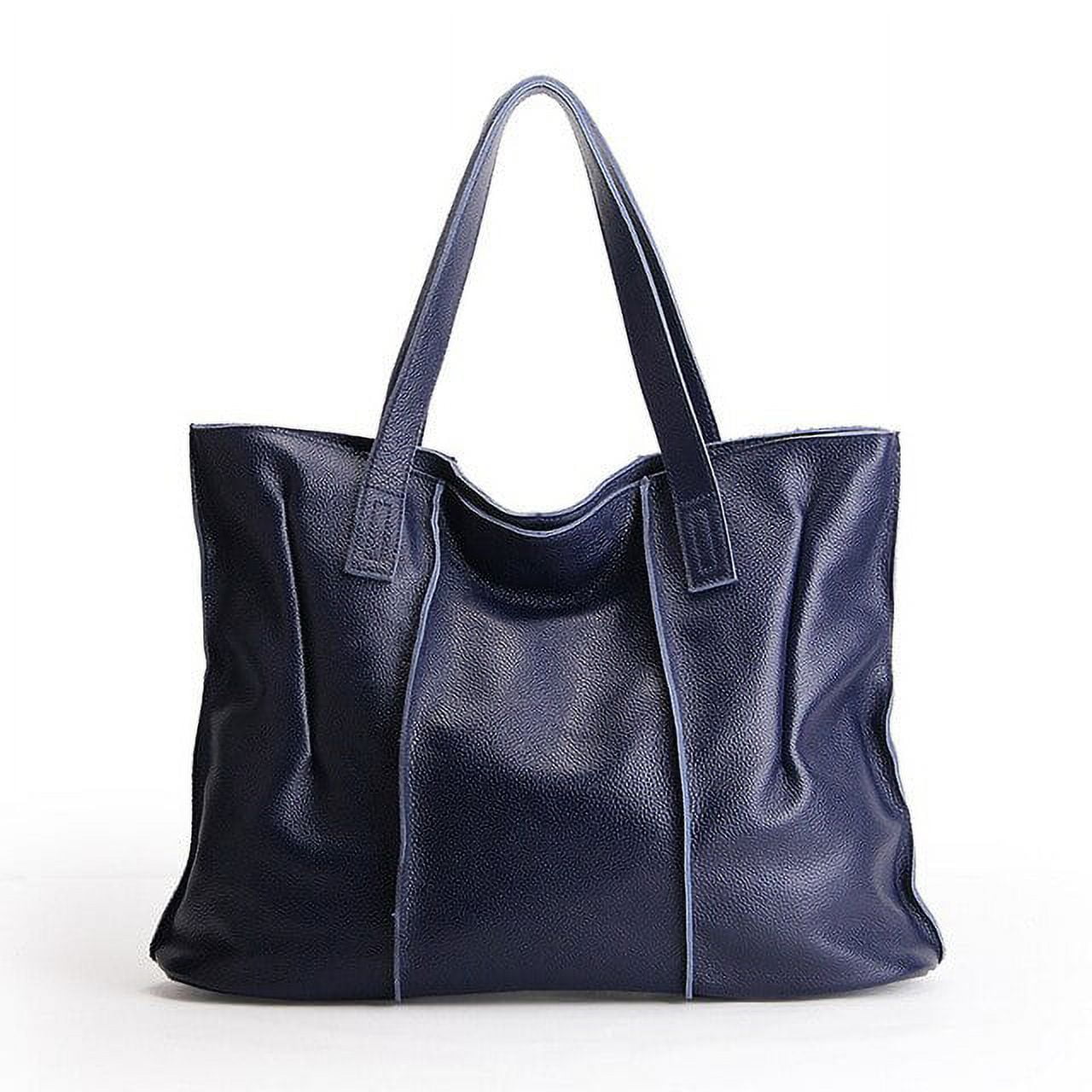Tote Leather Bag in SILVER. Leather Shopper in Natural GENUINE