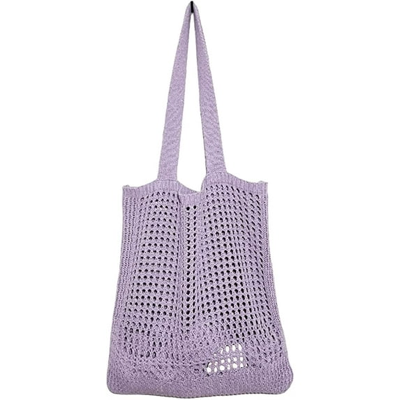 CoCopeaunt Crochet Bags for Women Knitted Tote Bag Faircore Hobo Bag Aesthetic Fairy Grunge Tote Bag Hollow Shoulder Handbags