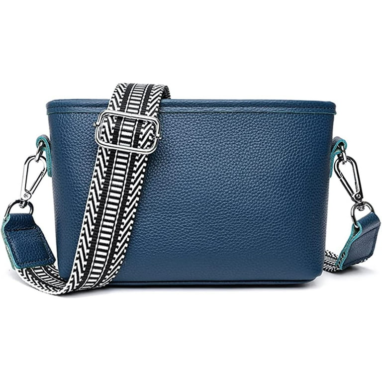 Camera Bag Leather Crossbody Bag With Thick Strap Wide Strap