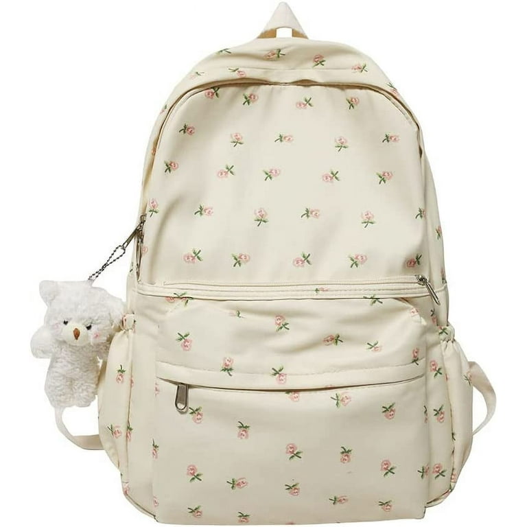Cocopeaunt Cute Backpack Floral Backpack for School Coquette Aesthetic Backpack Rucksack for Women Girls Back to School Supplies Coquette School Bag
