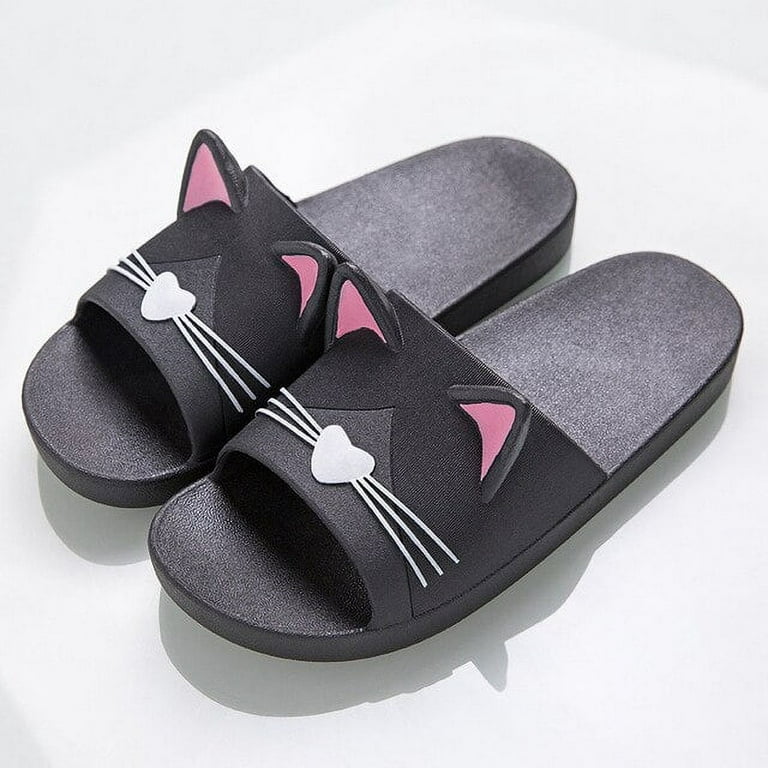 CoCopeaunt Cute Cat Ear Designer Women Slippers Summer Indoor