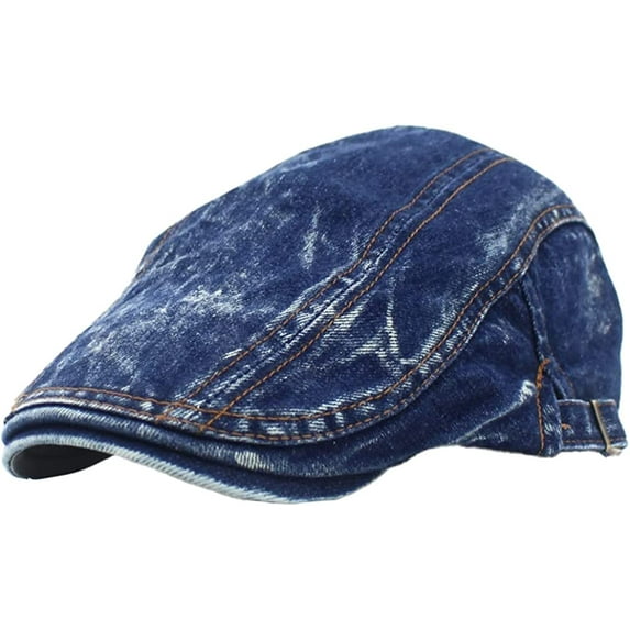 CoCopeaunt Denim Newsboy Cap for Women Men Retro Baseball Cap Sun Hat Blue Berets Comfy Lightweight Adjustable Outdoor