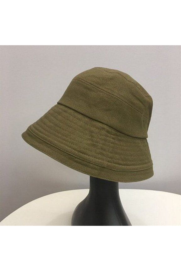 Designer Small Pure-Color Retro Fishermen’s Cap Fashion Women Spring And Summer Bucket Cap Personality Bell-Shaped Basin Cap
