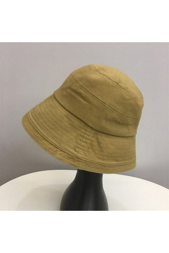 Designer Small Pure-Color Retro Fishermen’s Cap Fashion Women Spring And Summer Bucket Cap Personality Bell-Shaped Basin Cap