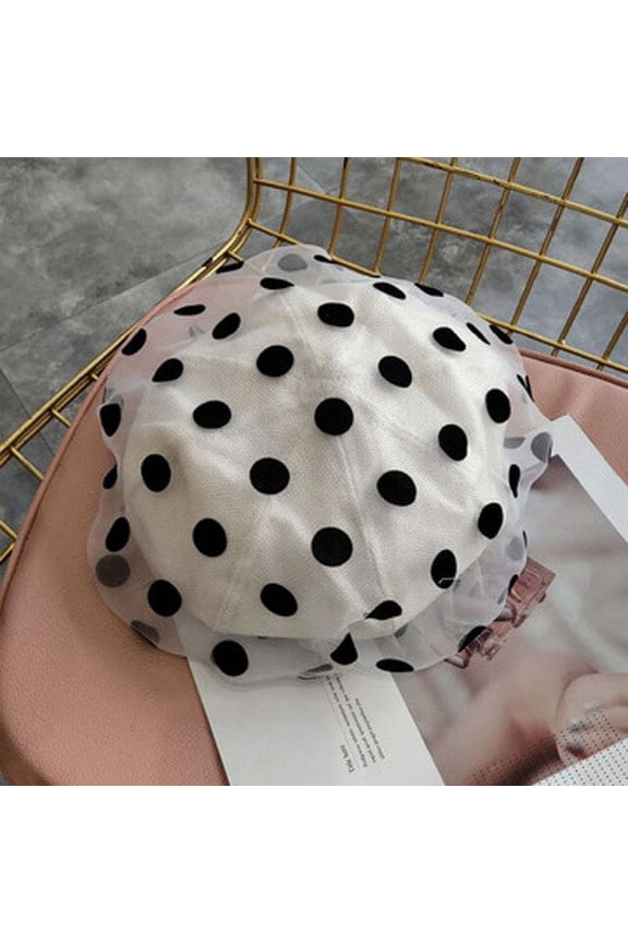 Elegant Wave Point Beret, Sweet European Root Yarn Lovely Wild Lady Hat Spring Summer