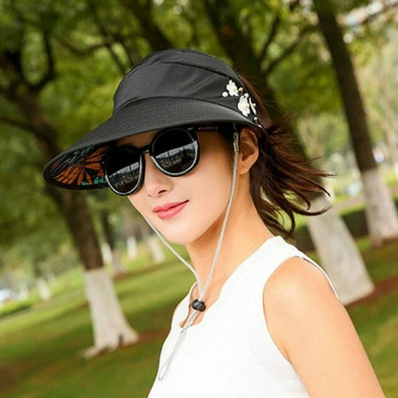 CoCopeaunt Empty Hat, Womens Summer Sun Block Korean Version Of The Summer Sun Cap Foldable Sun Block