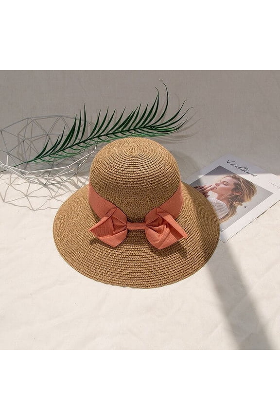 European And American Wind big-Brimmed Bow Bonnets Summer Sun Protection Outdoor Travel With Fashionable Hats Ladies Straw Hats