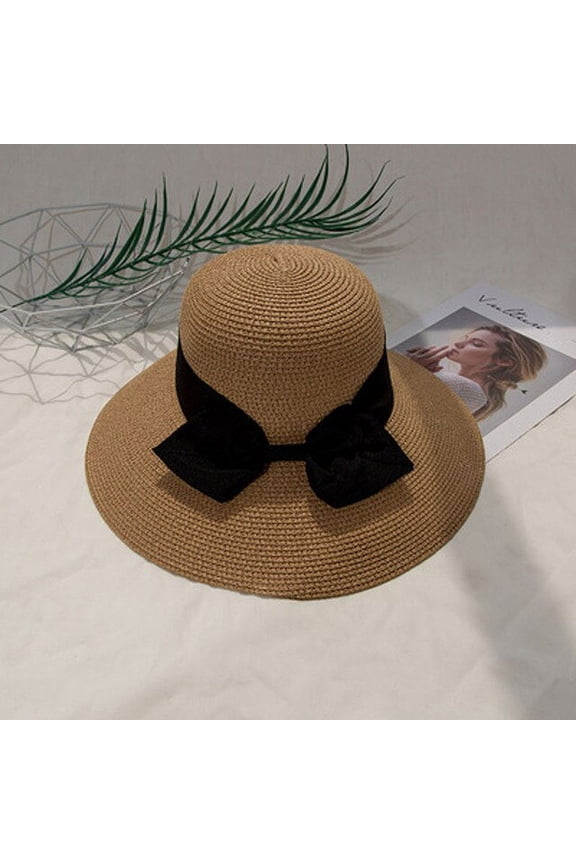 European And American Wind big-Brimmed Bow Bonnets Summer Sun Protection Outdoor Travel With Fashionable Hats Ladies Straw Hats