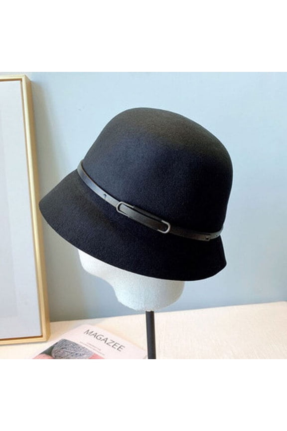 Fall And Winter Australian Wool Felt Hat, Leather Belt, Top Hat, All-Purpose Color Fisherman’s Hat