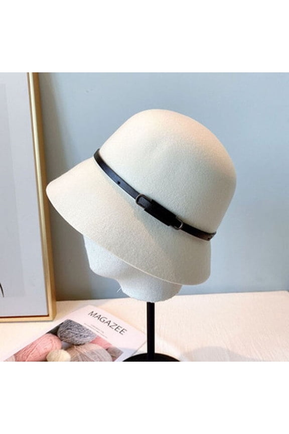 Fall And Winter Australian Wool Felt Hat, Leather Belt, Top Hat, All-Purpose Color Fisherman’s Hat