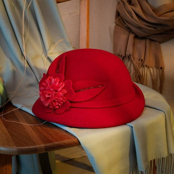 CoCopeaunt Fall, Winter, And South Korean Versions Of The Elegant Flower Wool Beret Retro British Curly Top Hat