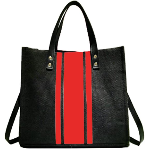 CoCopeaunt Fashion Canvas Tote Handbag for Women Girls Vintage Color Contrast Hobo Shoulder Bag