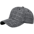 thumbnail image 1 of CoCopeaunt Fashion Leisure Grid Baseball Cap for Women Men Soft Breathable Retro Hats Skullcap Lightweight Adjustable, 1 of 4