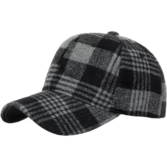 CoCopeaunt Fashion Leisure Grid Baseball Cap for Women Men Soft Breathable Retro Hats Skullcap Lightweight Adjustable