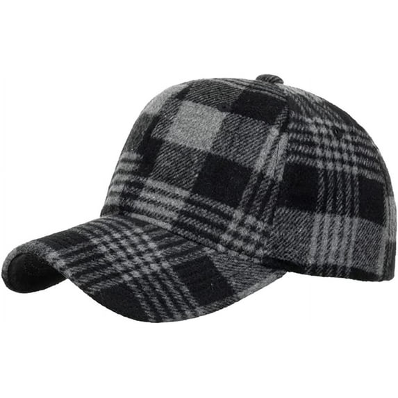 CoCopeaunt Fashion Leisure Grid Baseball Cap for Women Men Soft Breathable Retro Hats Skullcap Lightweight Adjustable