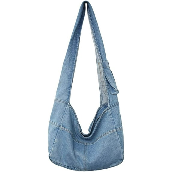 CoCopeaunt Fashion Shoulder Bag for Women Men Retro Large Denim Crossbody Bag Satchel
