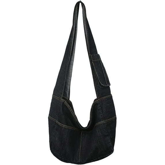 CoCopeaunt Fashion Shoulder Bag for Women Men Retro Large Denim Crossbody Bag Satchel