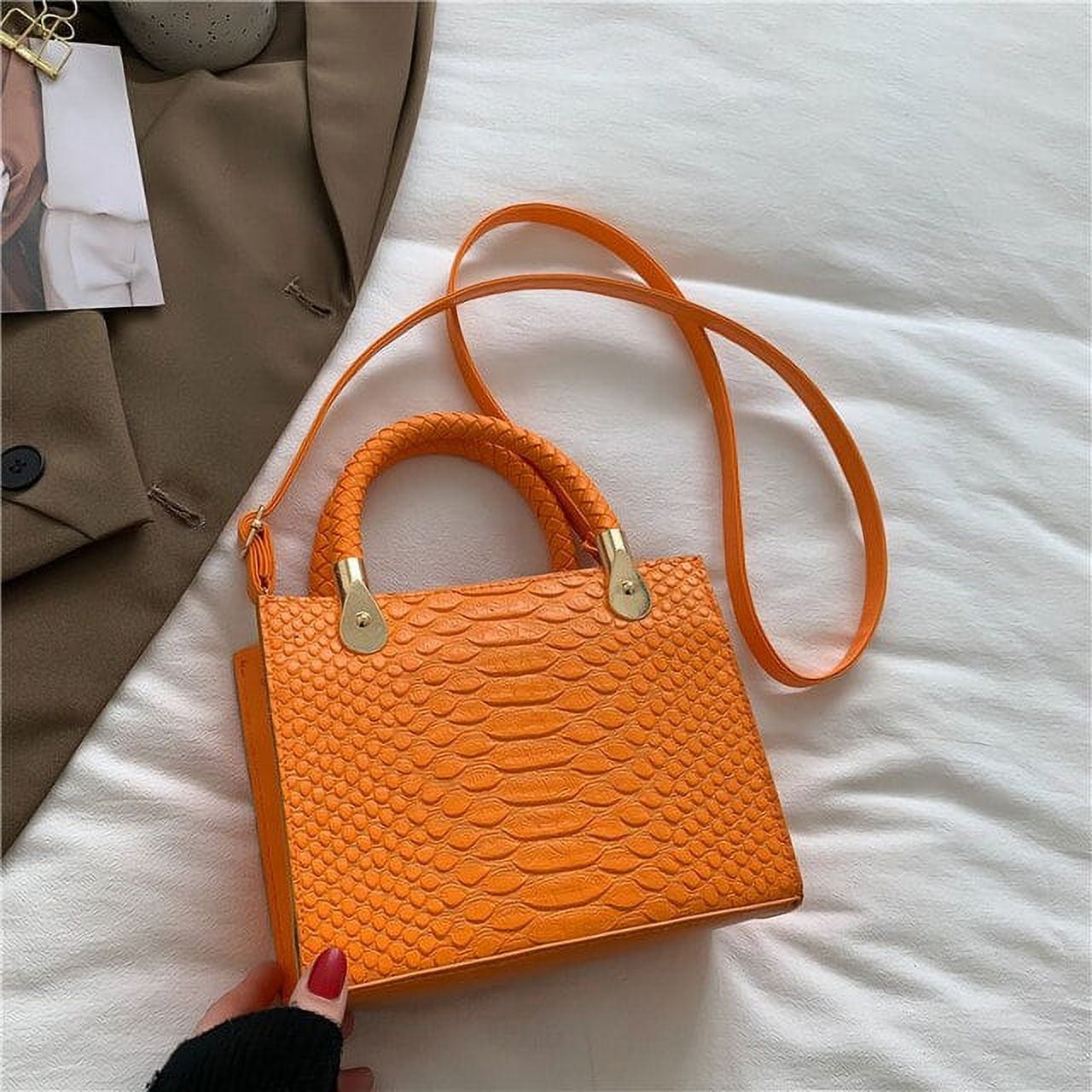 CoCopeaunt Fashion Square Shoulder Bag Crocodile Pattern Handbags For Women  Small Top-handle Bags Crossbody 
