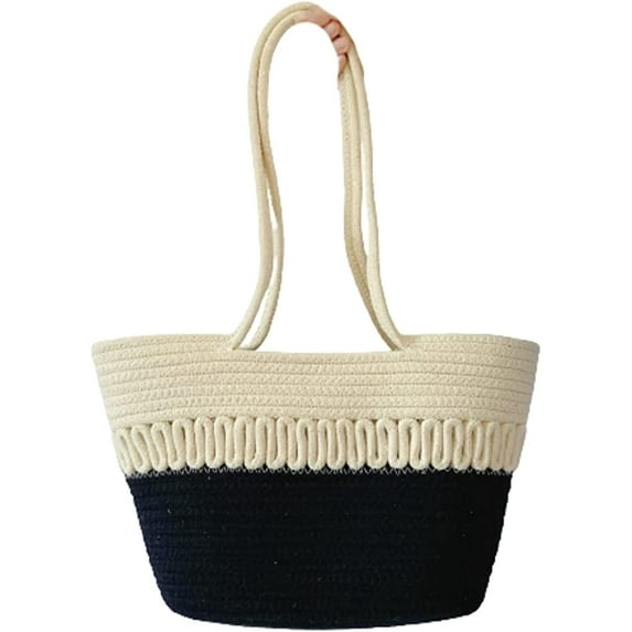 CoCopeaunt Fashion Straw Shoulder Bag for Women Vintage Lace Large Lightweight Totes Hobo Bag Satchel Beach Travel Shop