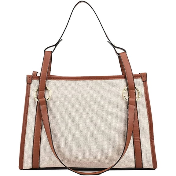 CoCopeaunt Fashion Tote Bag for Women Straw PU Leather Shoulder Bag Large Retro Hobo Handbag