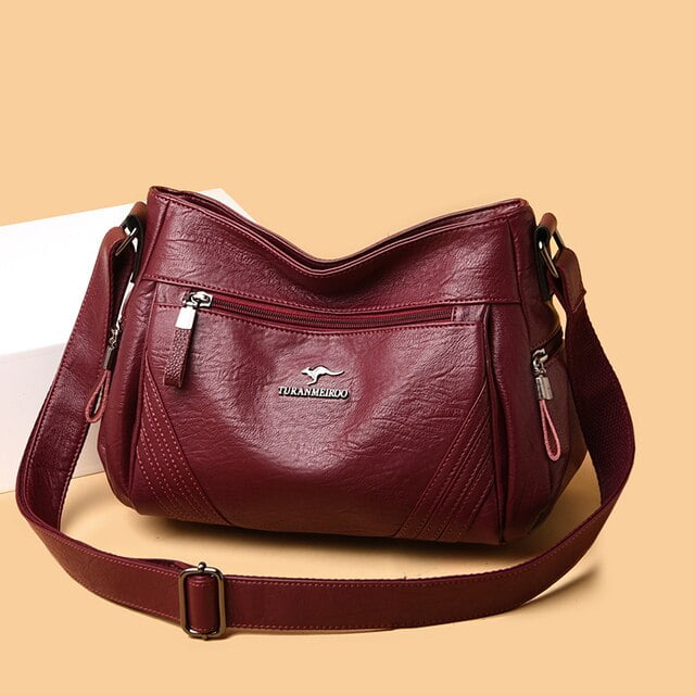 Cocopeaunts Female Simple Luxury Messenger Bag Quality Soft Leather Shoulder Bag Stylish Top Handle Handbag Ladies Small Flap Crossbody Bag, Adult
