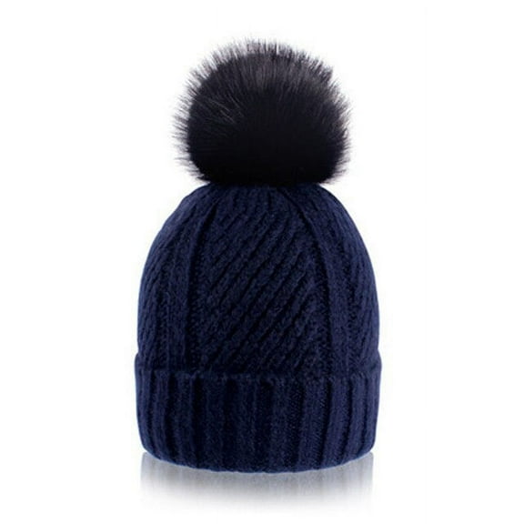 CoCopeaunt Female Students Fall And Winter Wool Cap, Wool Ball Plus Velvet Fashion Fashion Warm Knit Cap