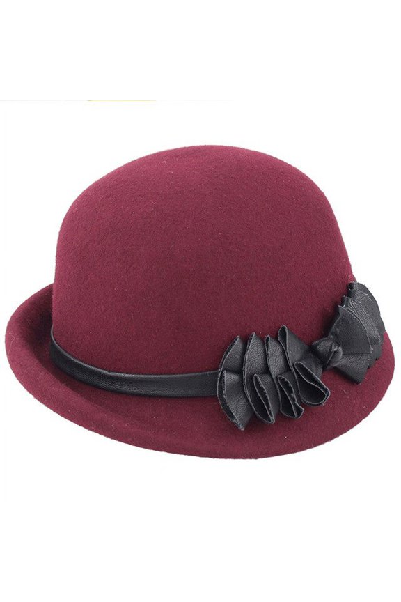 Feminine Autumn And Winter Elegant Flower Curling Top Hat Stylish Retro Beret adjustable