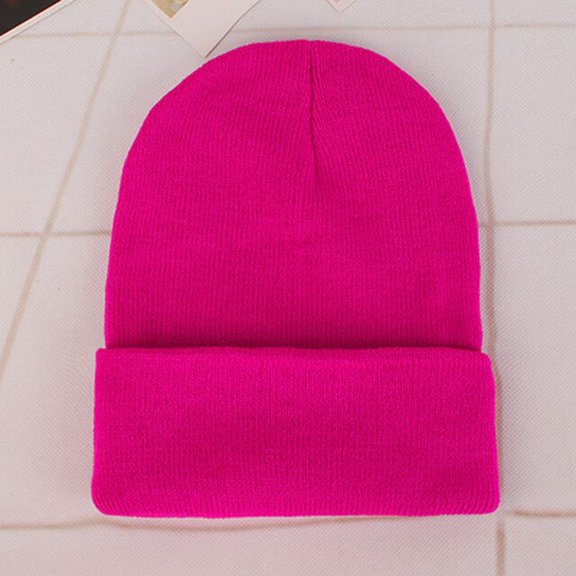CoCopeaunt Fluorescent Cap Acrylic Wool Cap Men And Women Lovers Autumn And Winter Knit Pullover Cap