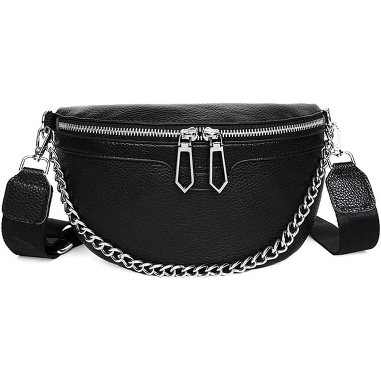 Pudcoco Women Girls Fashion Fanny Pack Shiny Leather Pouch Chest Bag Adjustable Belt Waist Bum Bag Phone Travel Sports Purse Other