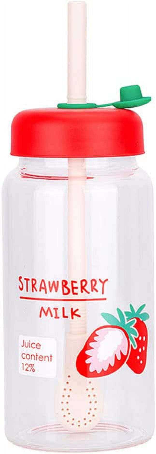 CoCopeaunt Kawaii Glass Cup Kawaii Strawberry Milk Cup Glass Kawaii Cup  Japanese Drinks Kawaii (Peach mug) 