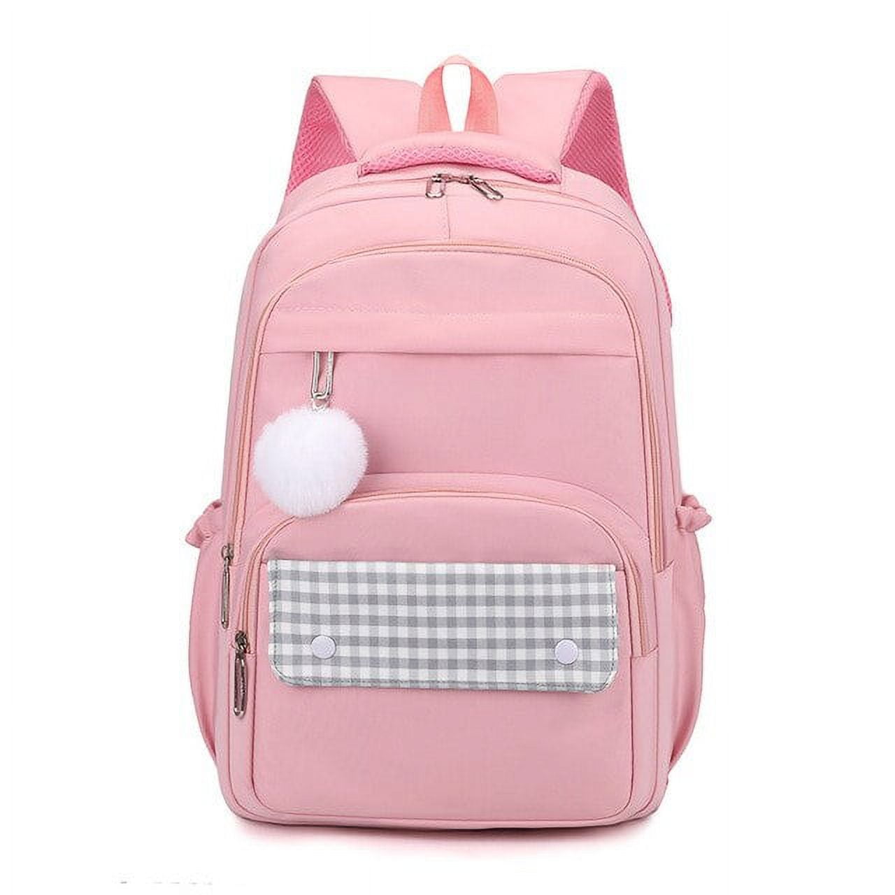 CoCopeaunt Girls School Bags for Teenagers Middle Student High School  Backpack Women Nylon Pink Multifunction Bookbag 