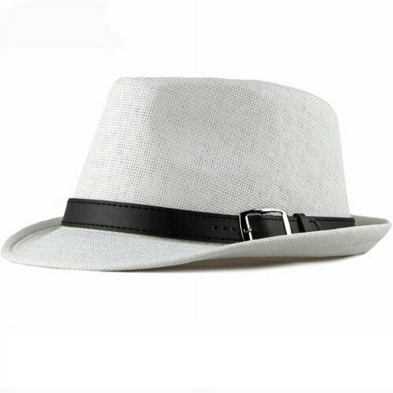 CoCopeaunt HT2490 Summer Hats for Men Beach Hat Vintage Short Brim Straw  Sun Hats with Belt Korea Style Male Fedoras Panama Hat Summer
